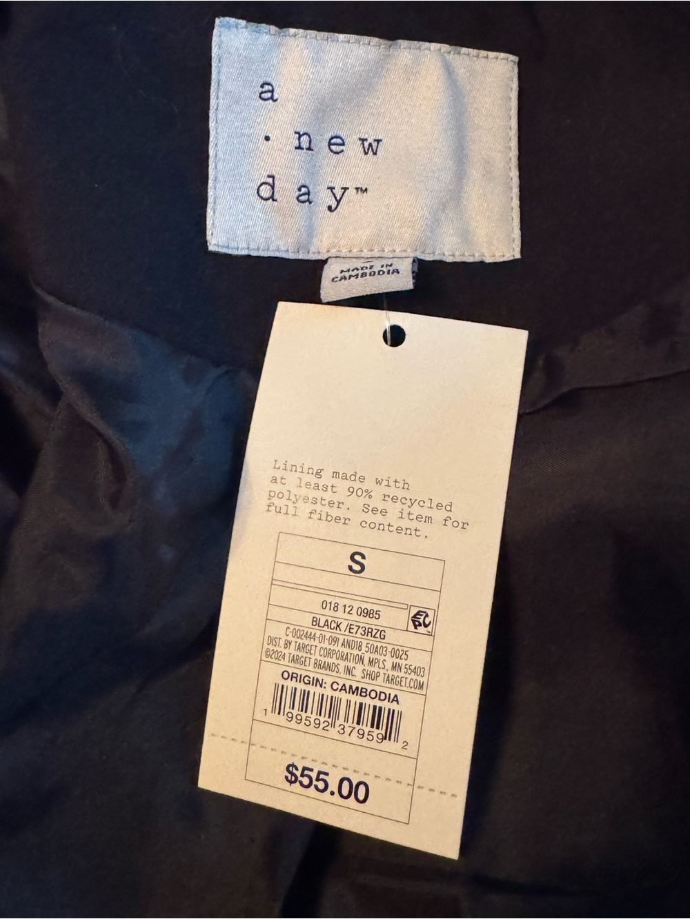 A new day Women's BlackDrawstring Waist Parka Jacket small NWT - Picture 5 of 10